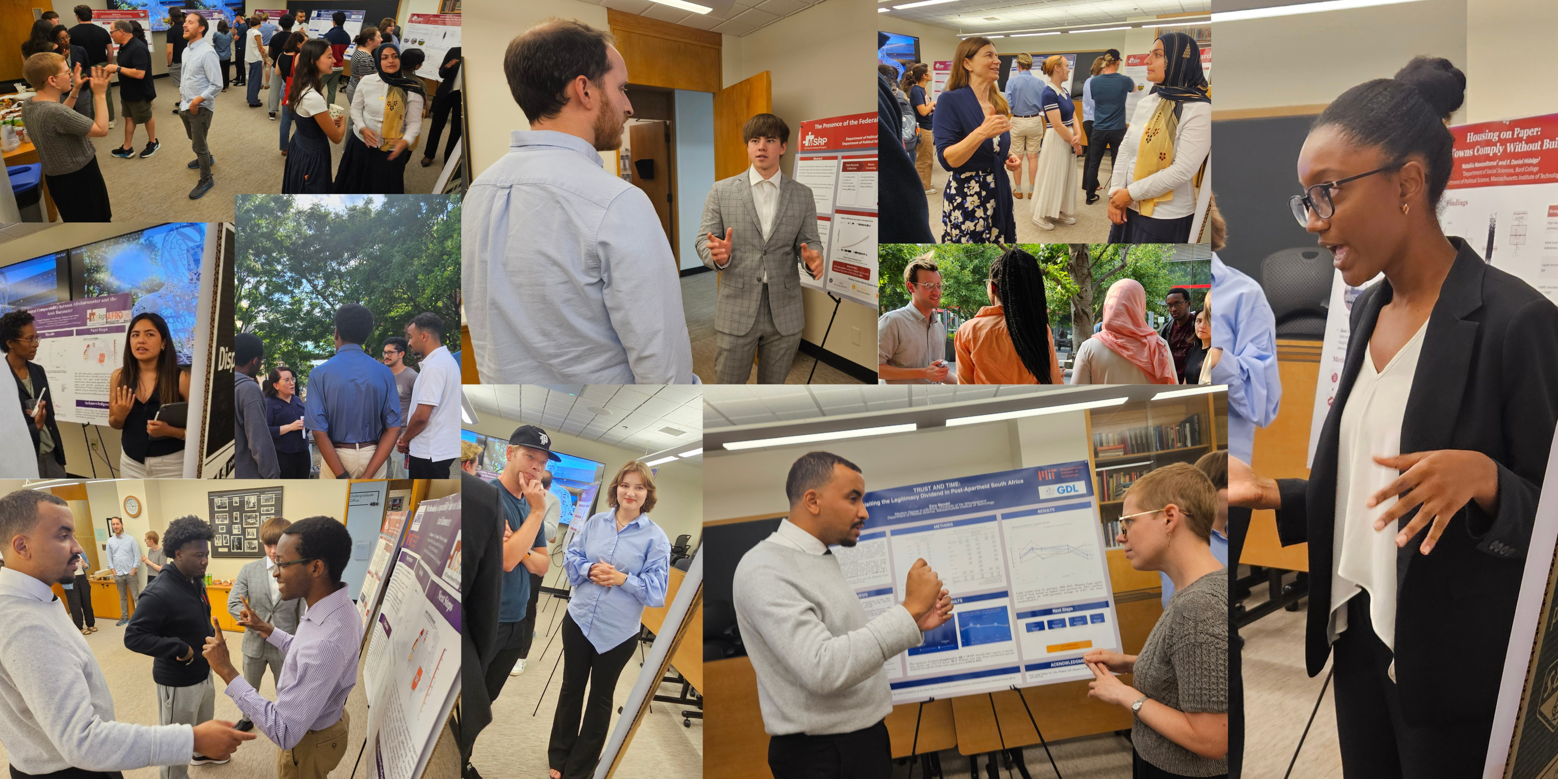 Collection of photos of Pathways interns from poster session