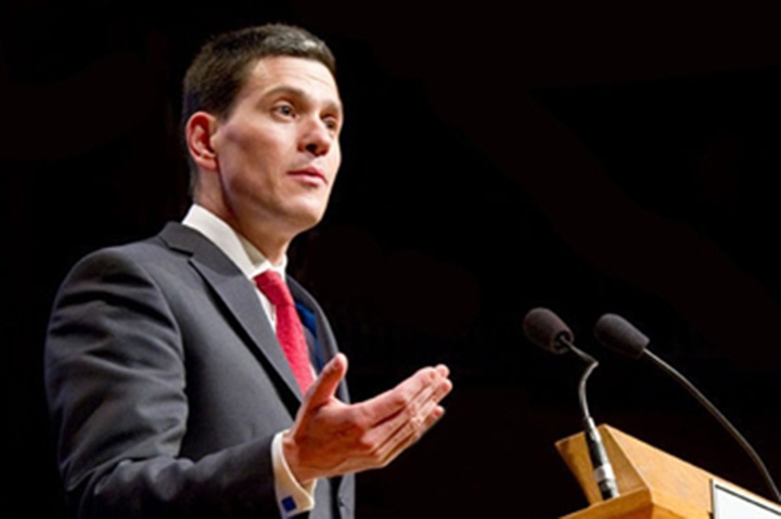 David Miliband delivers in the Compton Lecture in March 2010.