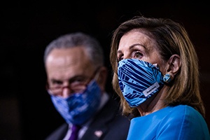Nancy Pelosi wearing mask