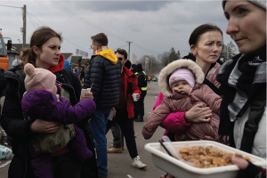 Ukrainian women and children refugees