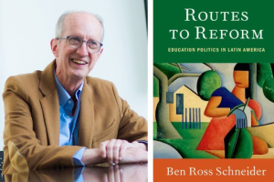 Professor Ben Schneider and the cover of his book Routes to Reform